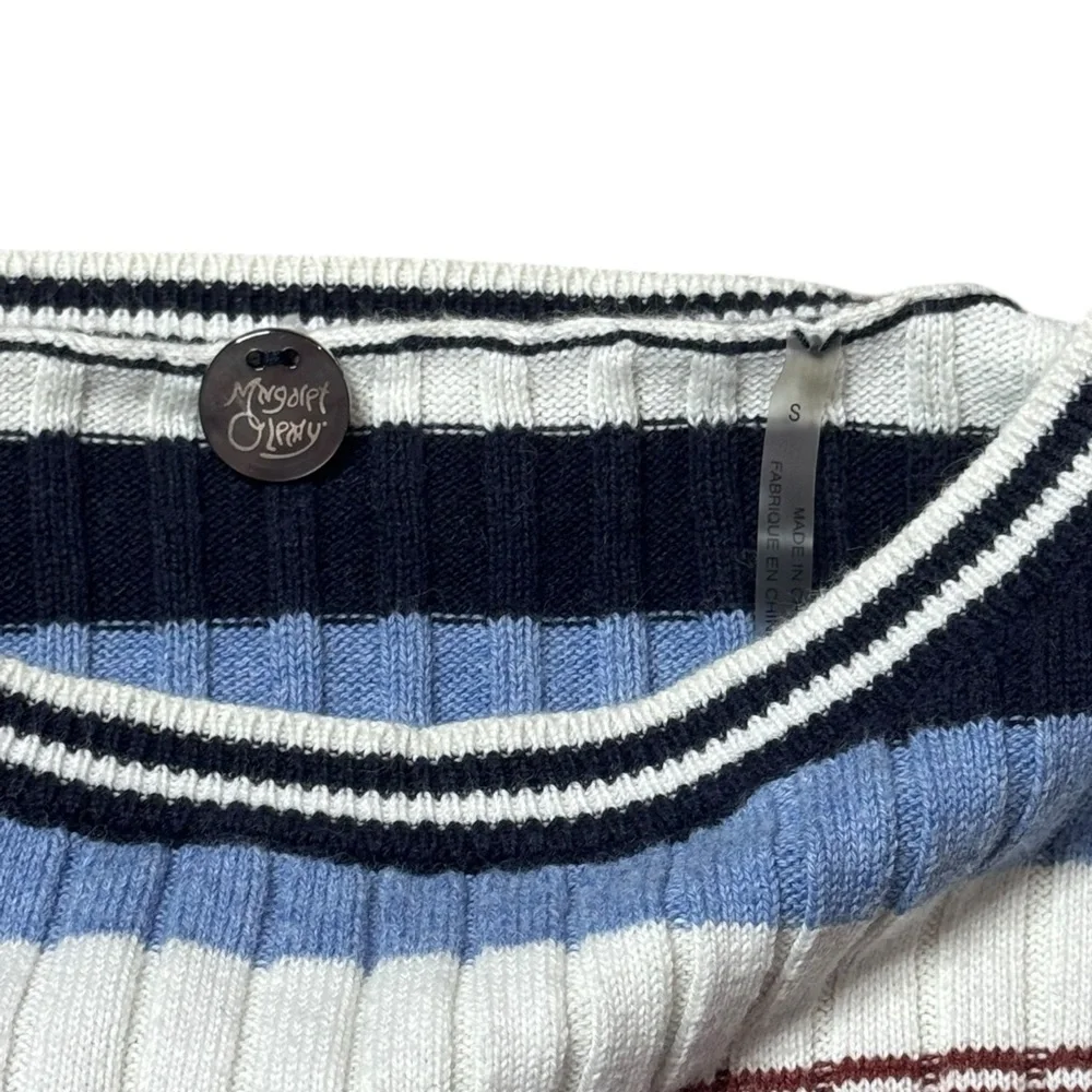 Margaret O’Leary Ribbed Striped Cotton Sweater size S